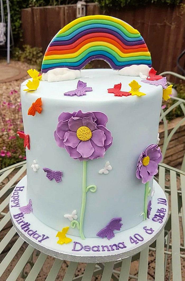 Rainbow theme cake 