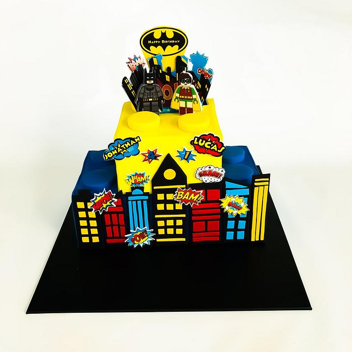 Lego Batman and Robin cake