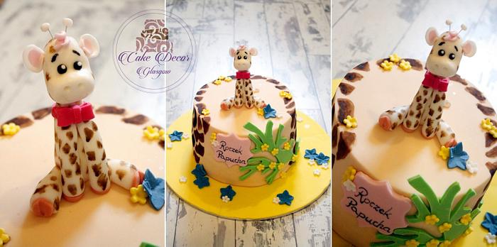 Giraffe fondant cake 