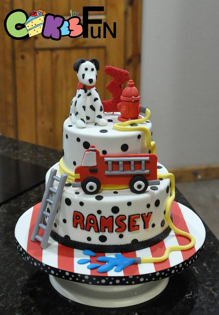 Fire truck cake