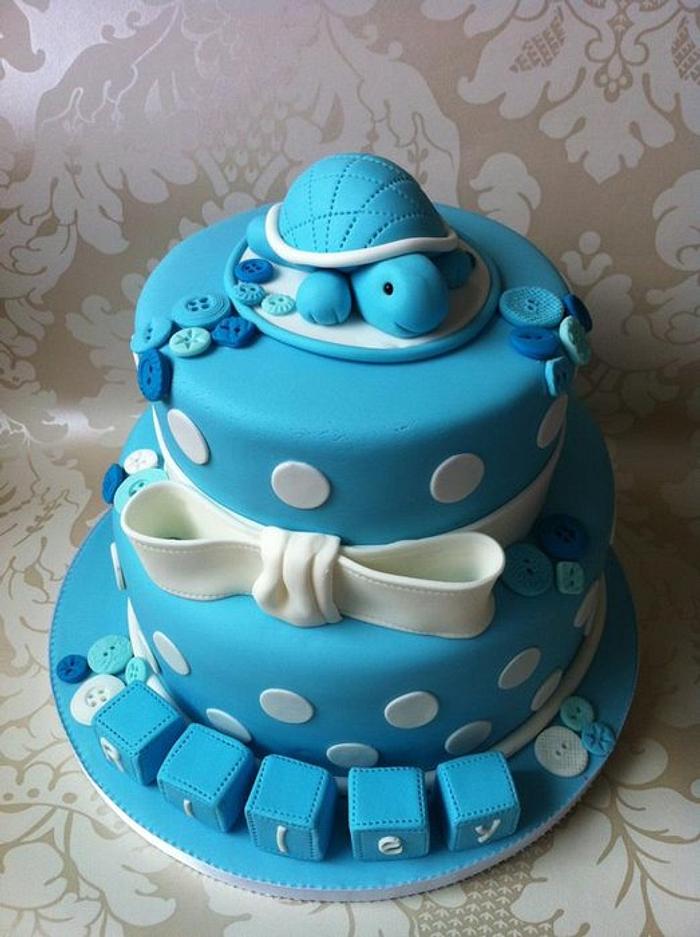turtle christening cake