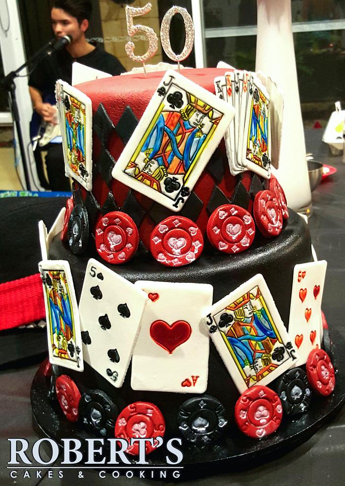 Casino themed 50th cake