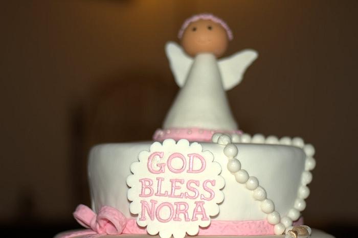 Angel baptism cake