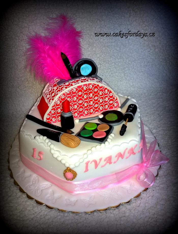 Cake with cosmetic