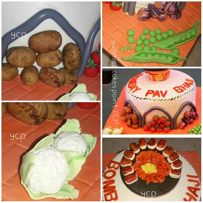 Pav bhaji themed cakes 