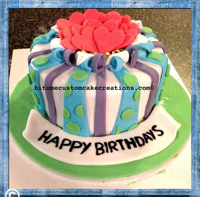 Combined birthday celebration cake