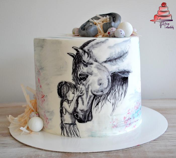 Horse love cake 