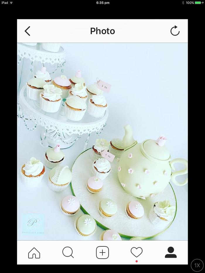  Bridal shower teapot cake