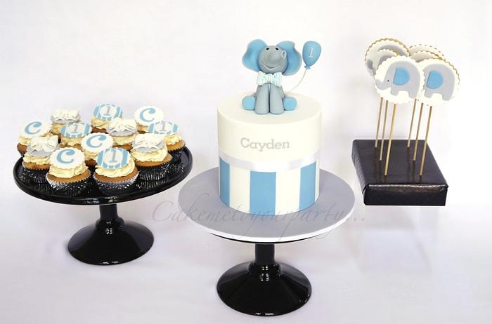 Baby Elephant Cake and Desserts for buffet.
