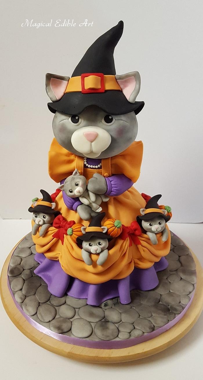 Halloween kitty cake