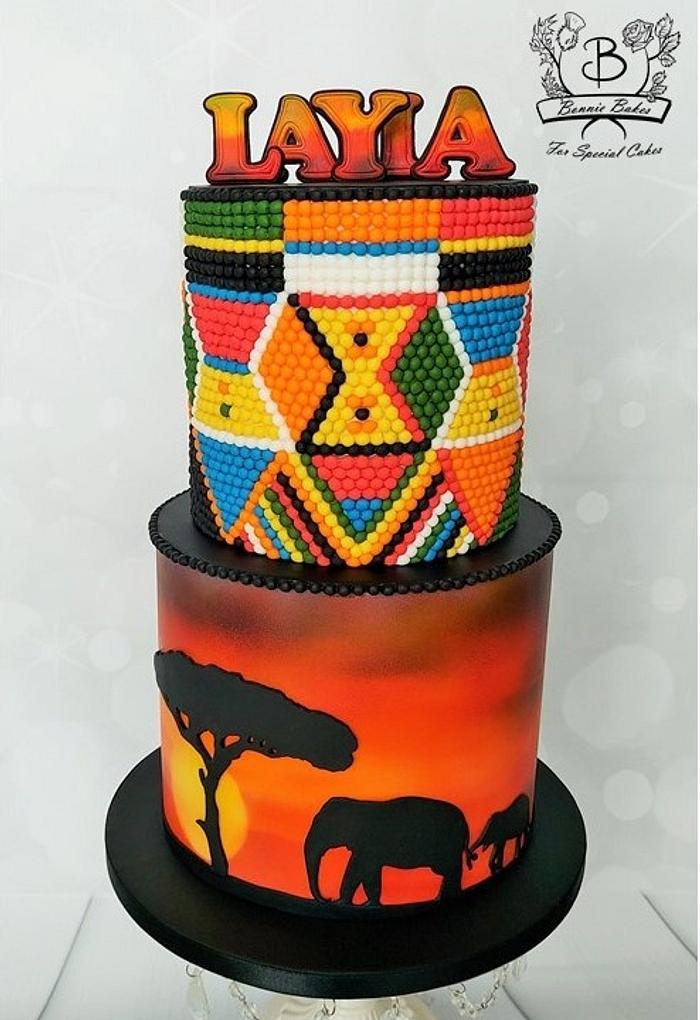 Maasai bead and safari cake