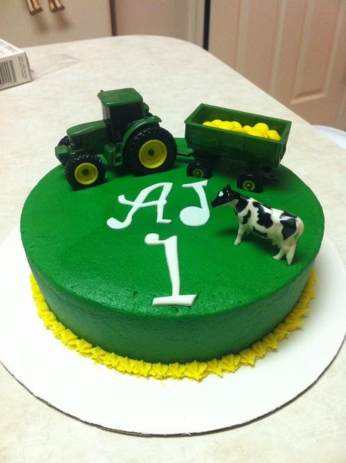 John Deere/Farm Animal smash cake