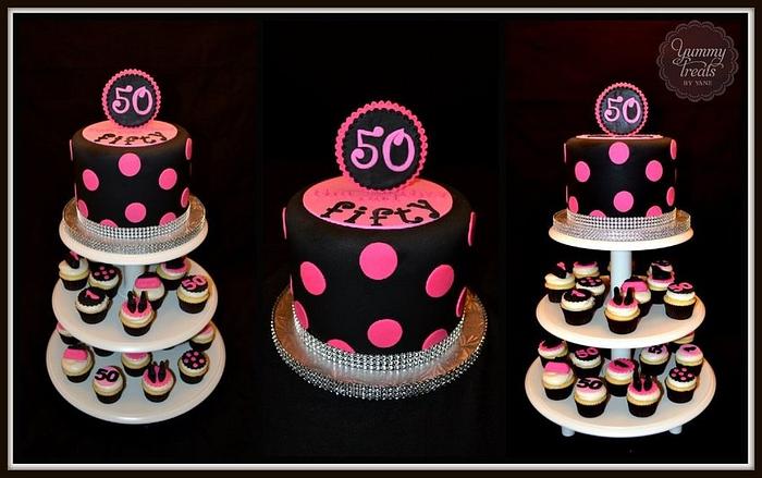 50th Birthday cupcake tower!