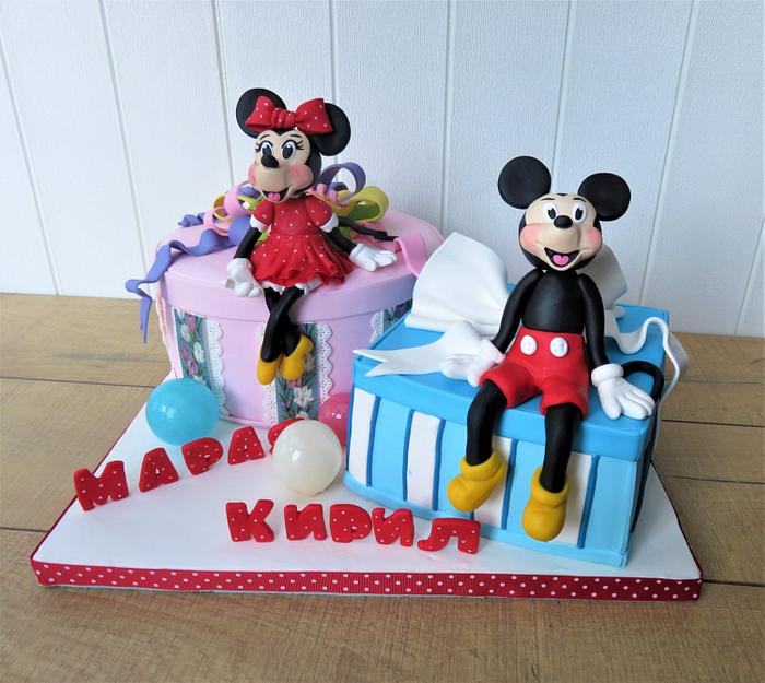 Minnie and Mickey Mouse