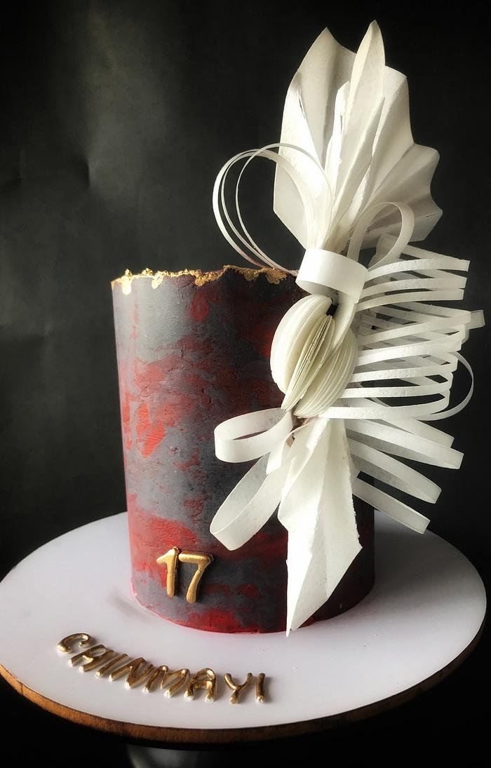 Wafer paper origami styled cake 