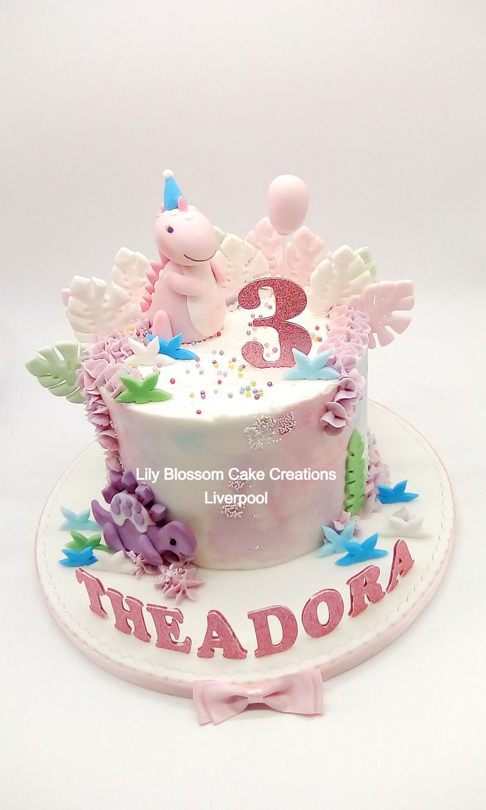 Baby Dinosaur 3rd Birthday Cake