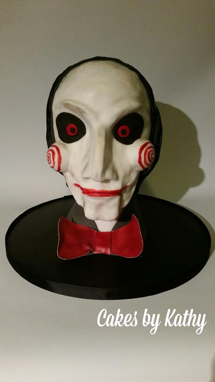 Billy the puppet from the horror movie 'Saw'