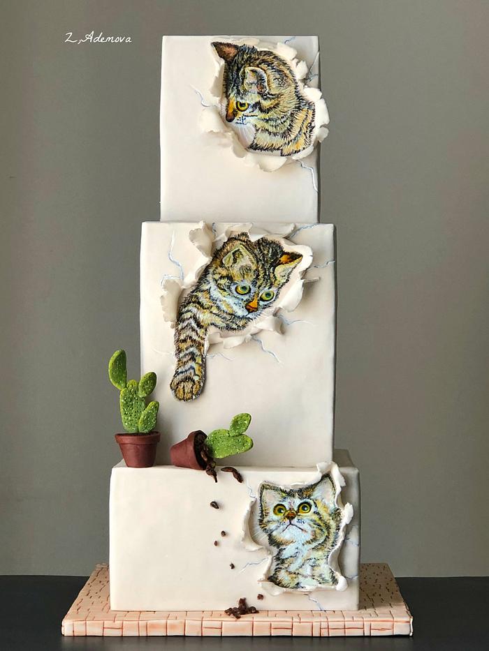 Three Little Kittens cake...….