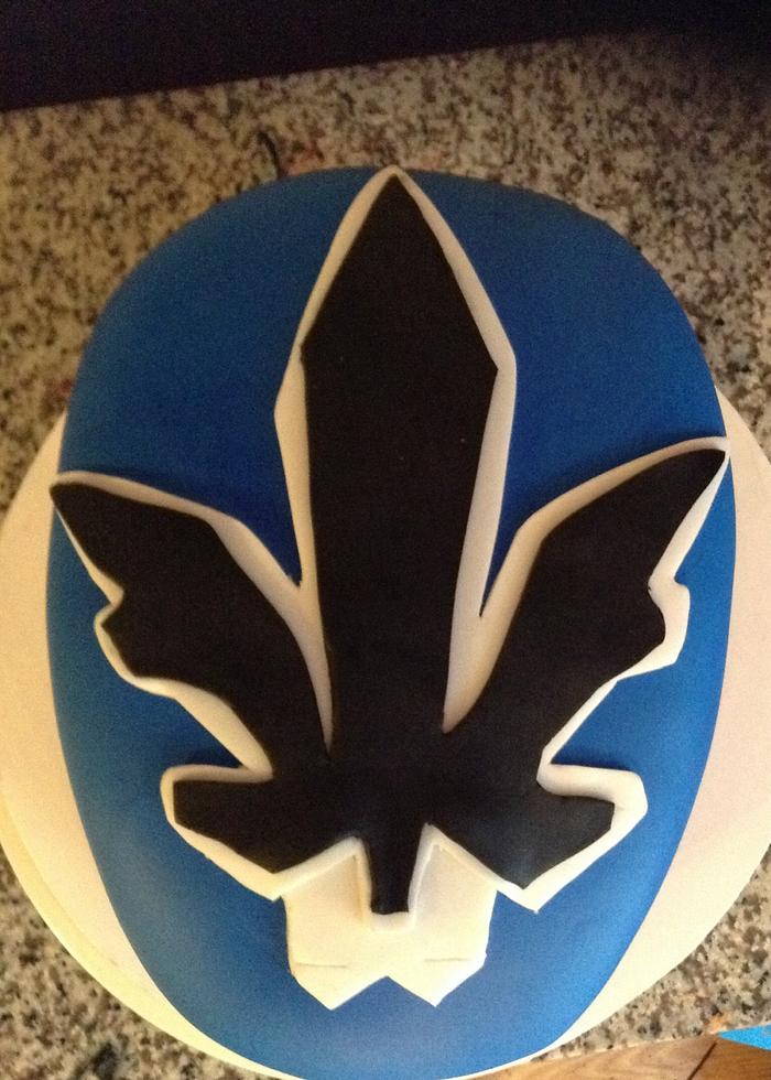 Power ranger face mask cake