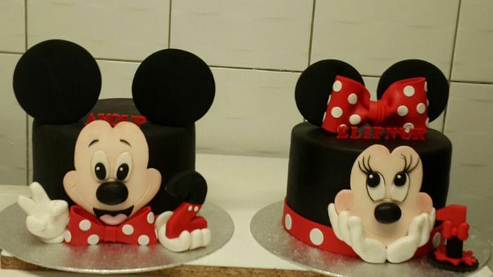 Minnie and mickey mouse cake