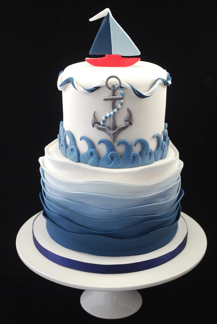 Nautical Theme Boys Celebration Cake