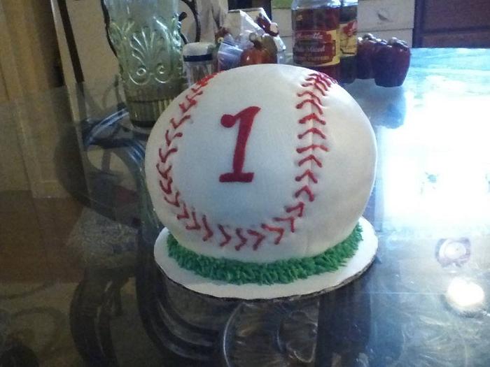 Baseball smash cake