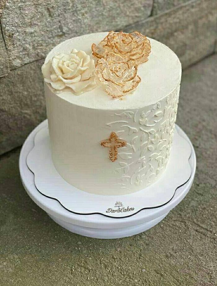 Isomalt flower cake