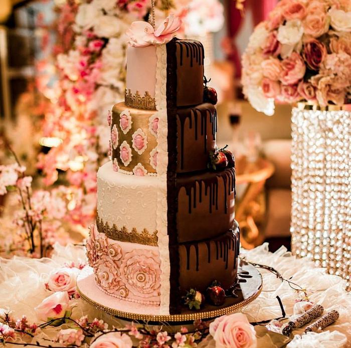 3 Tier Chocolate Waterfall Wedding Cake – Yeners Way