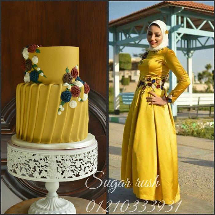 engagement dress cake 