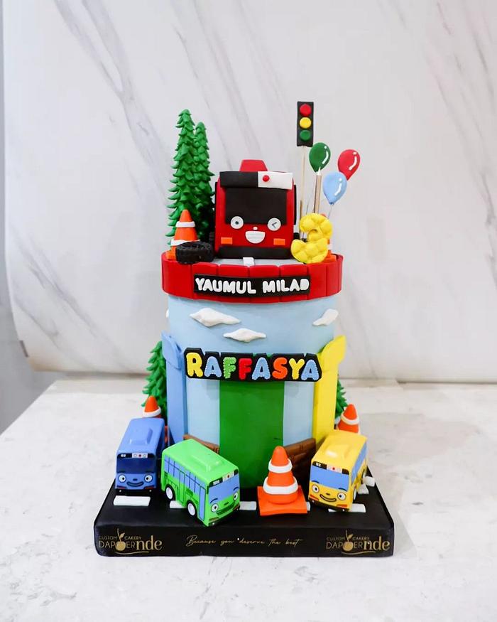 Tayo and The Little Bus Birthday Cake