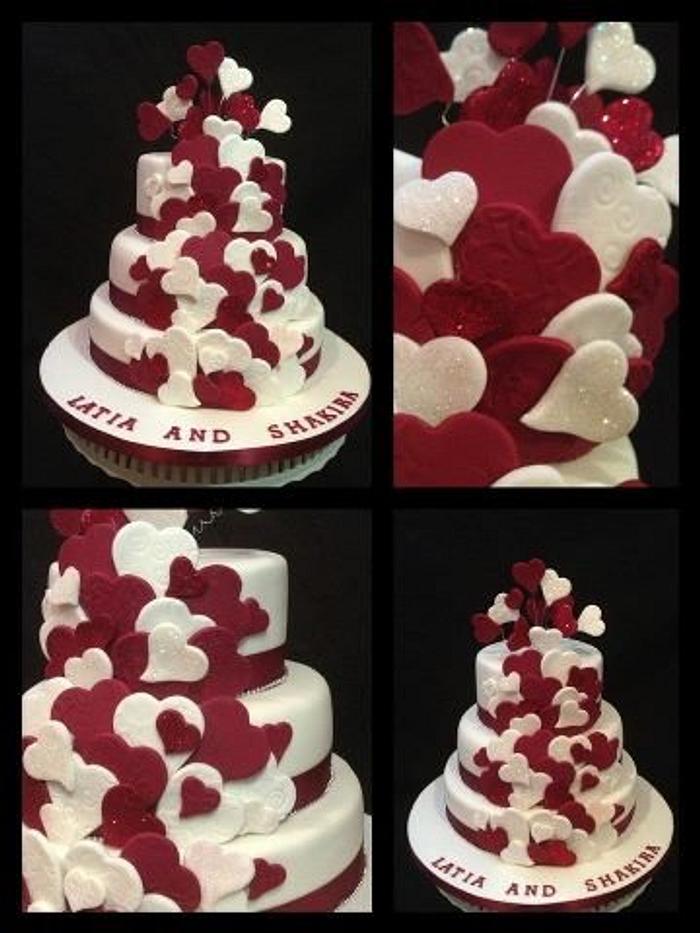 heartilicious wedding style cake