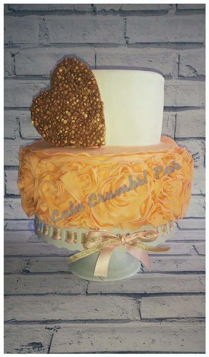 Peachy Keen Mini Wedding Cake 