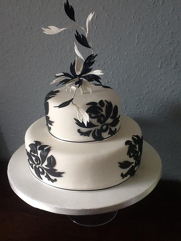 Black & White wedding, celebration, cake