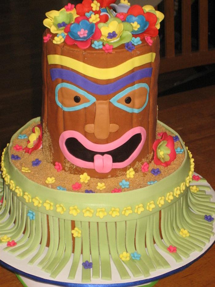 Tiki Man Cake Hula Luau Party