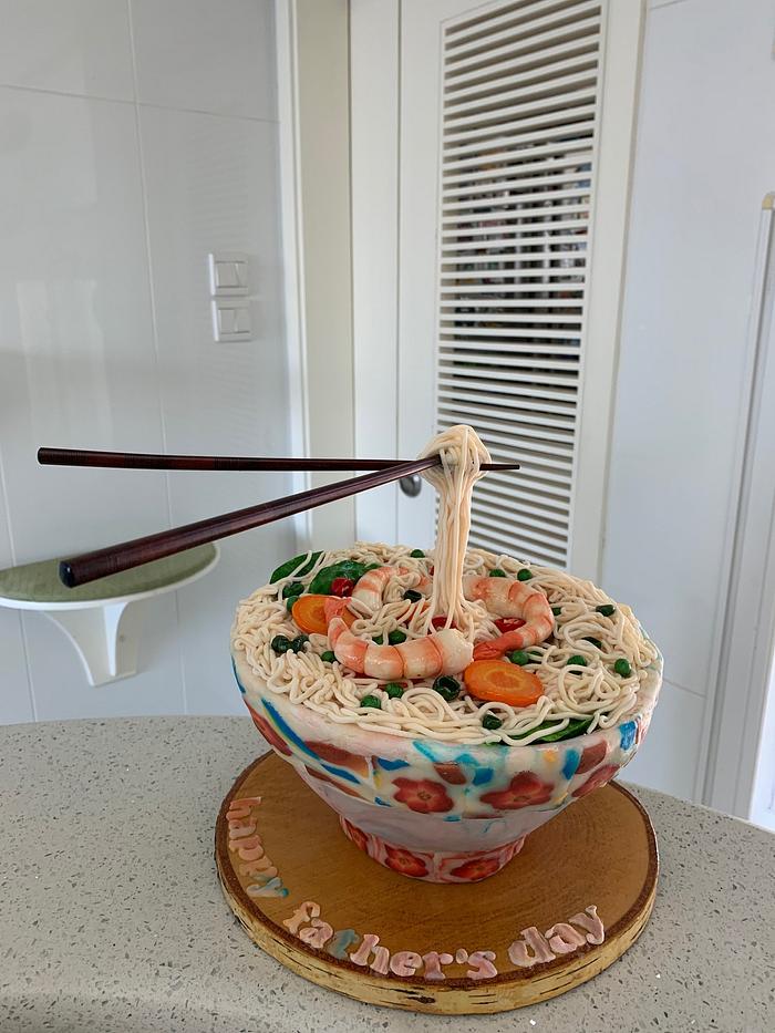 Father's day cake - antigravity noodles