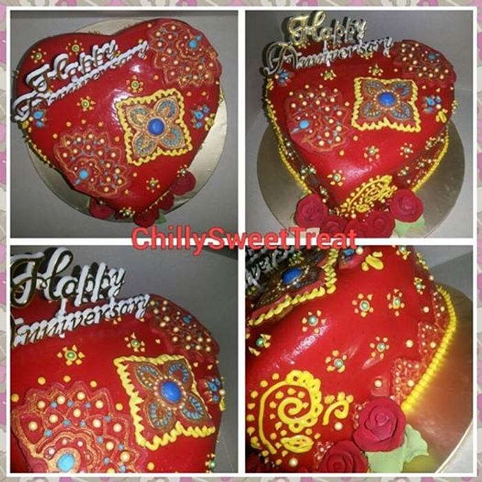 saree cake for anniversary