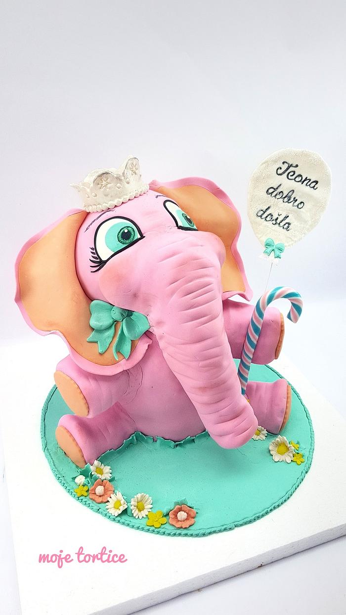 Pink baby elephant
