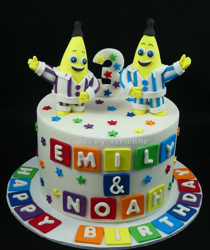 Bananas in Pyjamas Twins Birthday cake