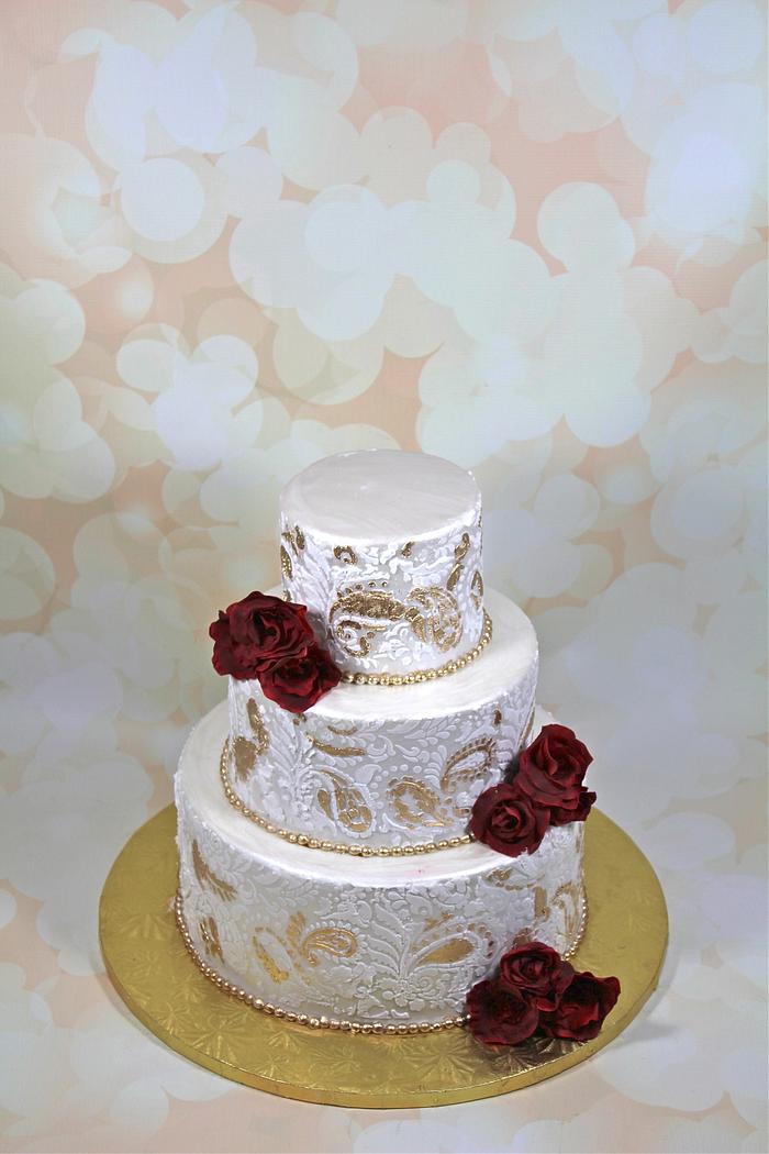 paisley wedding cake