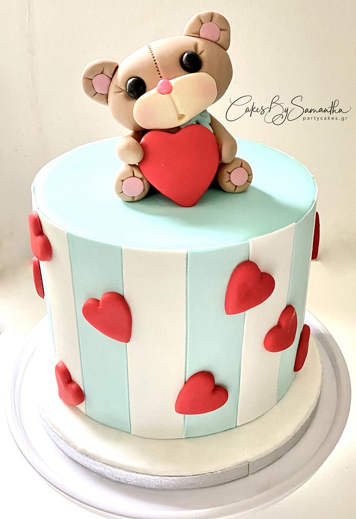 Just a Simple Teddy Bear Cake for Valentine's Day
