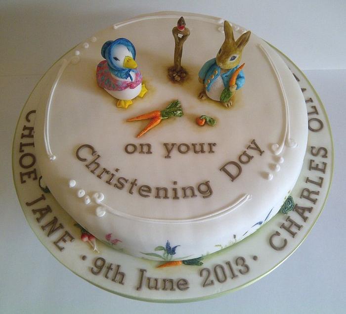 Beatrix Potter Double Christening Cake