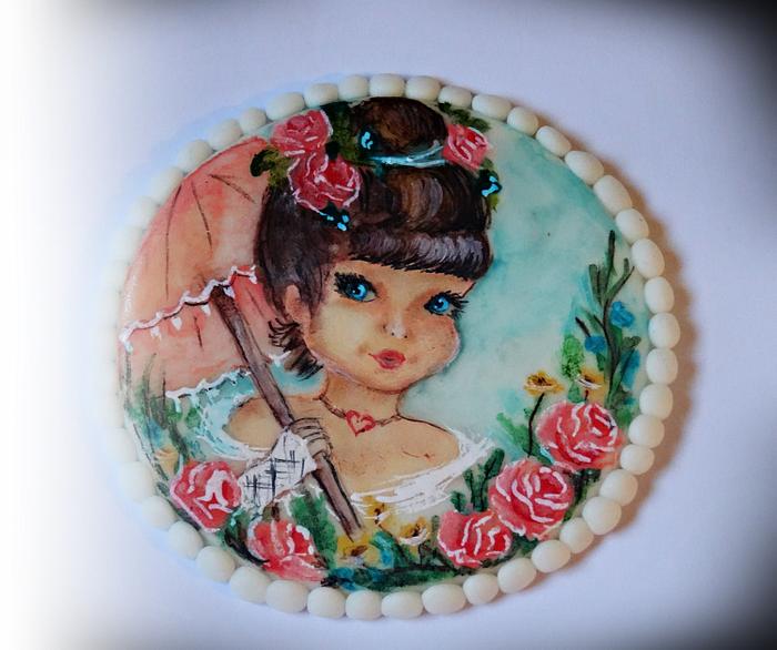Painted cookie -vintage - Decorated Cake by Olanuta - CakesDecor