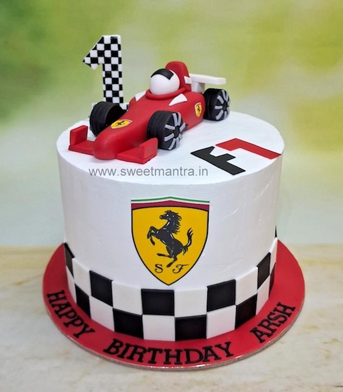 F1 car cake for 1st birthday