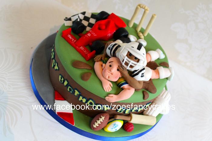 Sports fan birthday cake