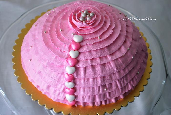Healthy natural colour ruffles cake