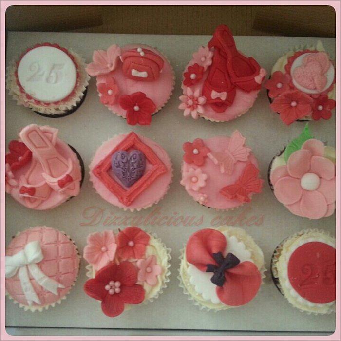 25th birthday girly cupcakes
