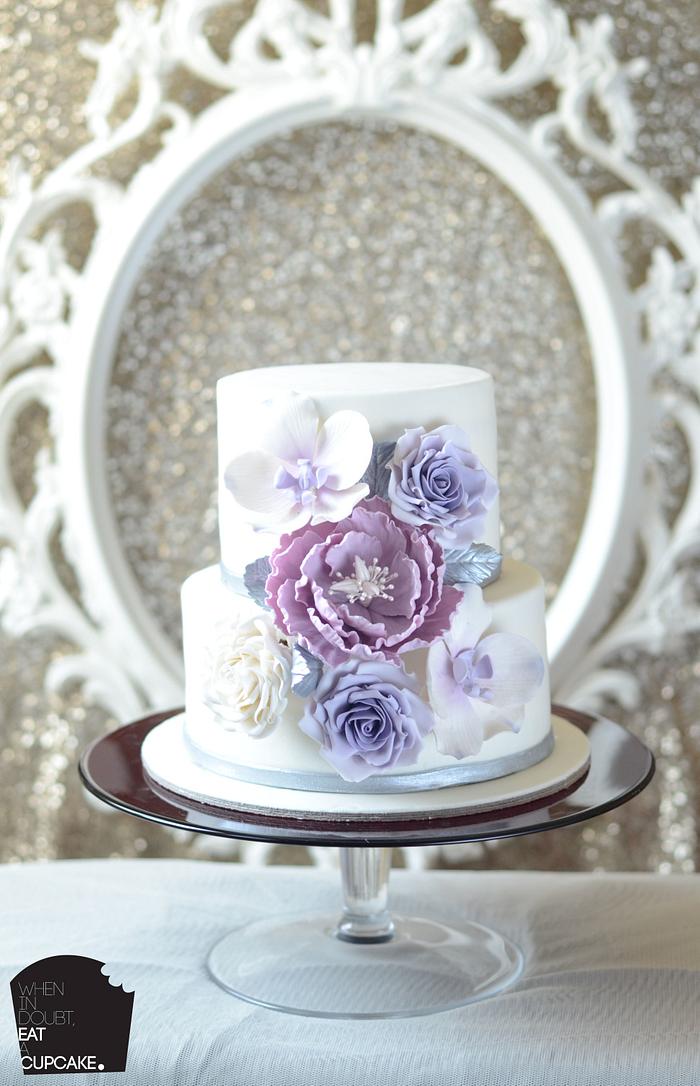 Lilac wedding cake