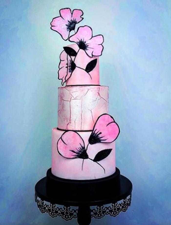 wafer paper wedding cake by Madl créations