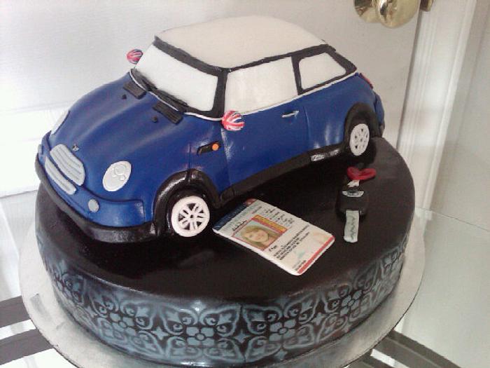 16th Birthday - Mini Cooper Cake with Drivers License