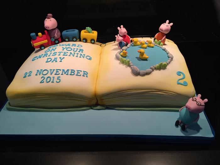 Peppa pig and family book cake